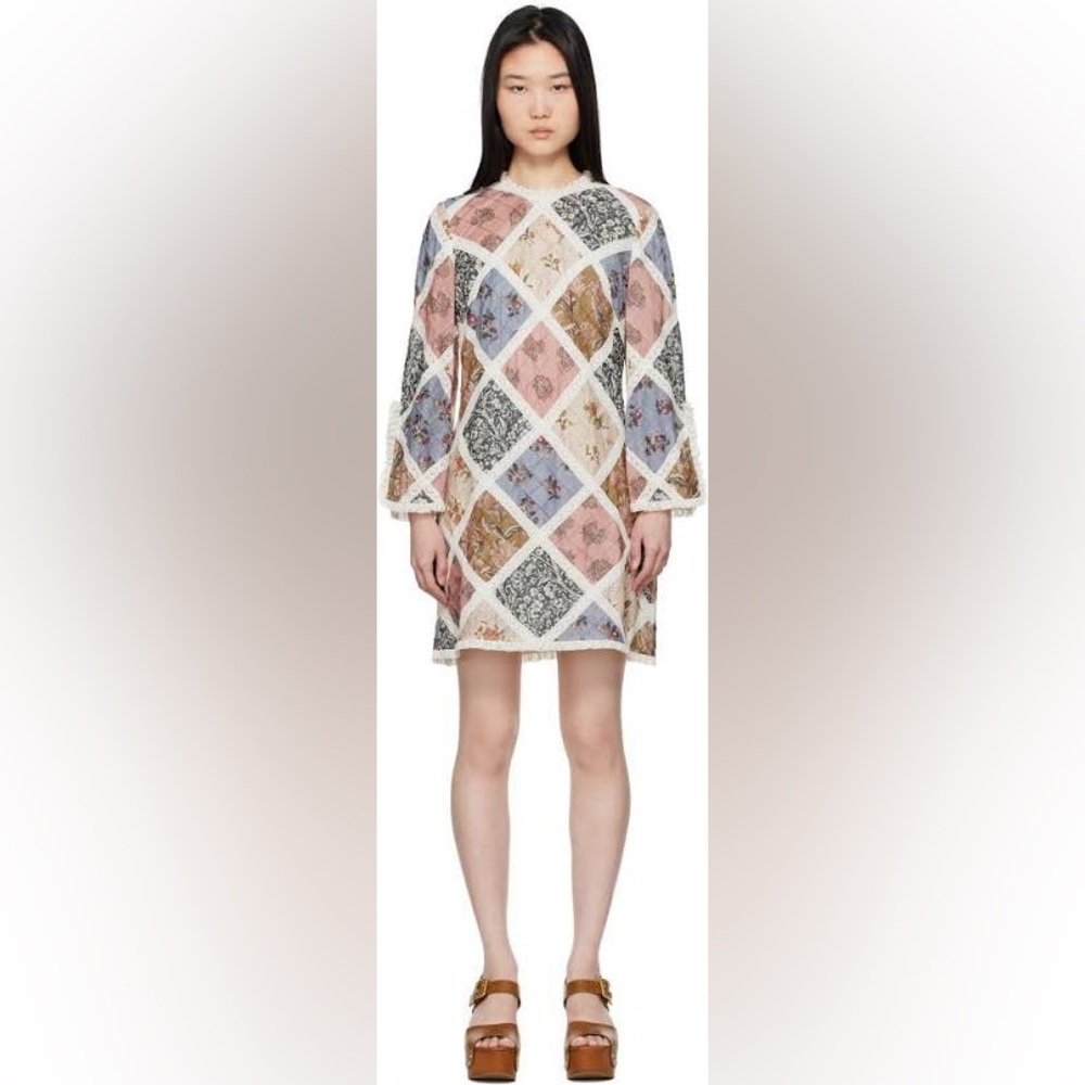New Zimmermann Tallow Patchwork Lace Mini Dress I… - image 2